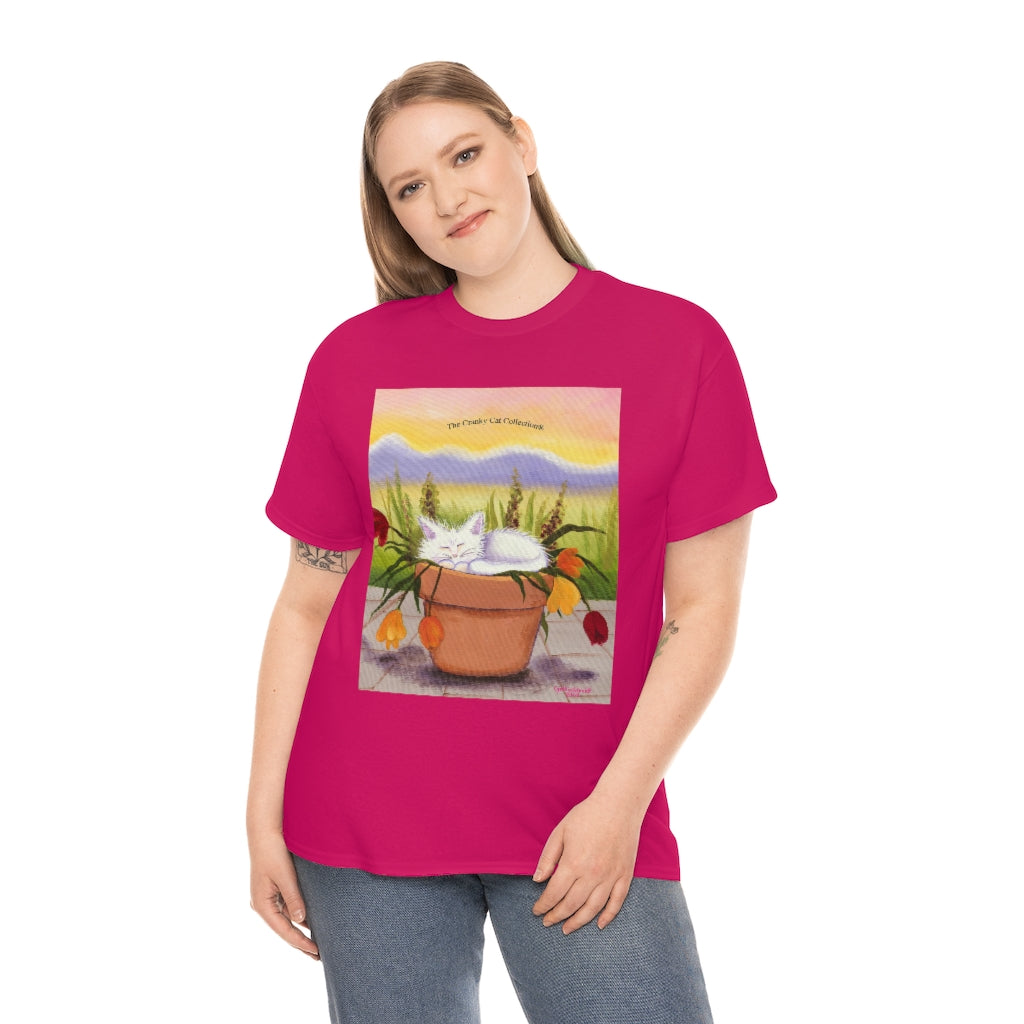 Flowerpot Kitty Cranky Cat T-Shirt!  Free Shipping