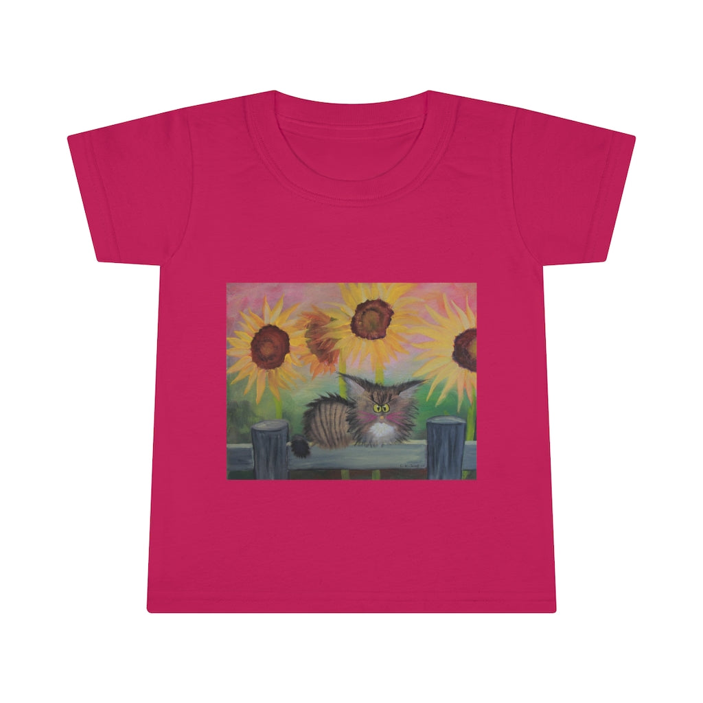 Toddlers' Stella with Sunflowers Cranky Cat T-Shirt! Free Shipping