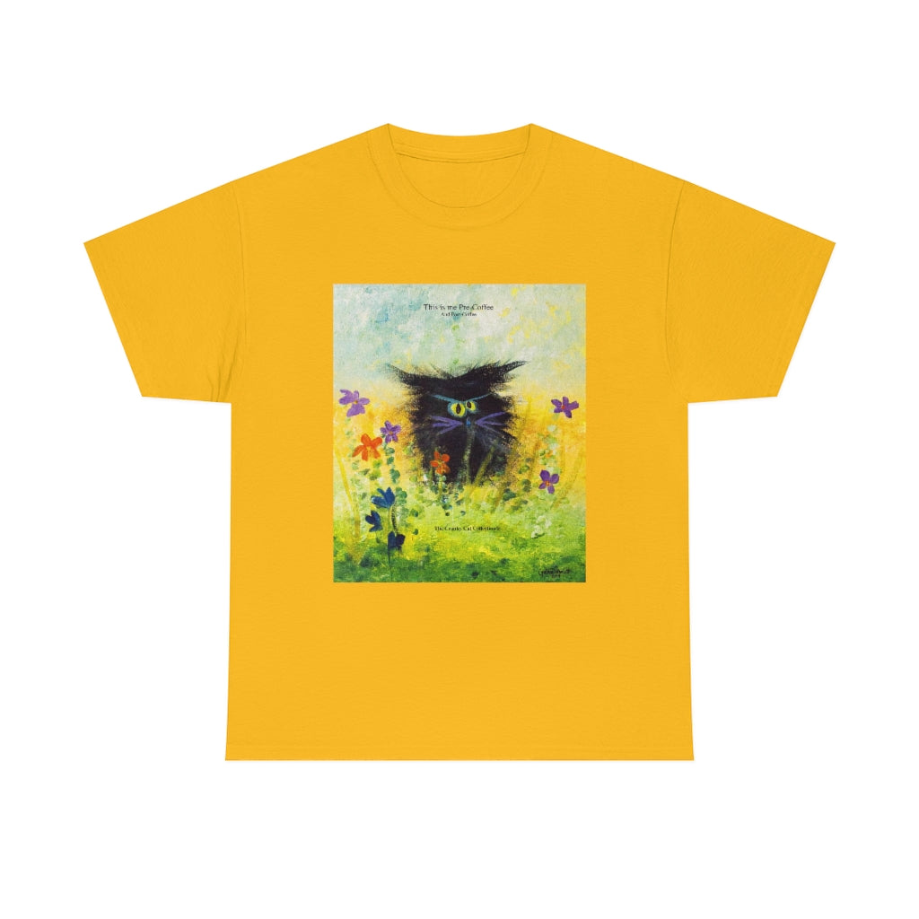 Coffee Black Cranky Cat T-Shirt! Free Shipping
