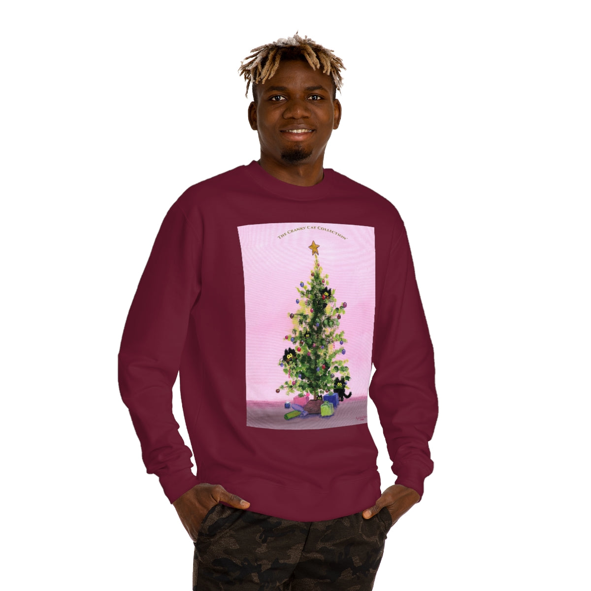 Cranky Cat Christmas Sweatshirt - Free Shipping!