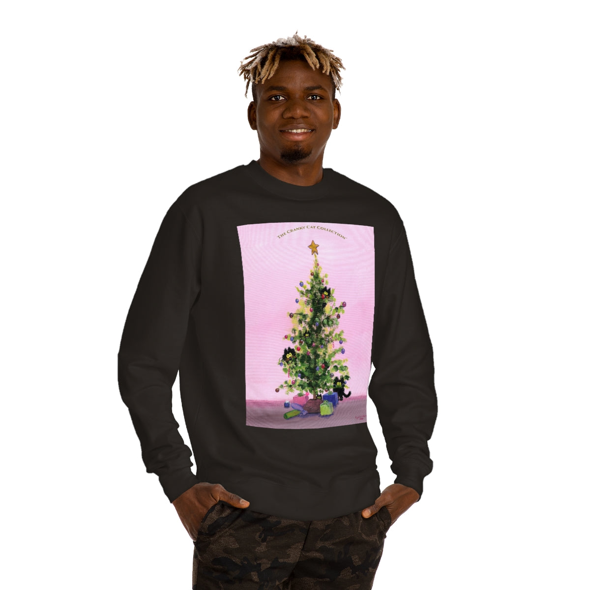Cranky Cat Christmas Sweatshirt - Free Shipping!