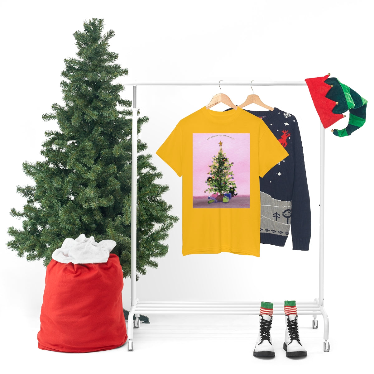 Cranky Cats In Your Christmas Tree - T-Shirt! Free Shipping