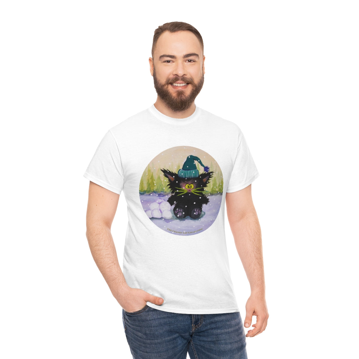 Cranky Cat WInter-Themed T-Shirt - Free Shipping!