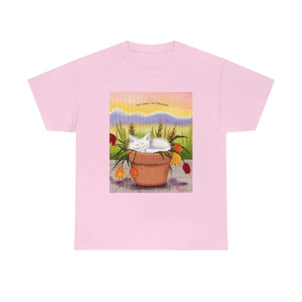 Flowerpot Kitty Cranky Cat T-Shirt! Free Shipping