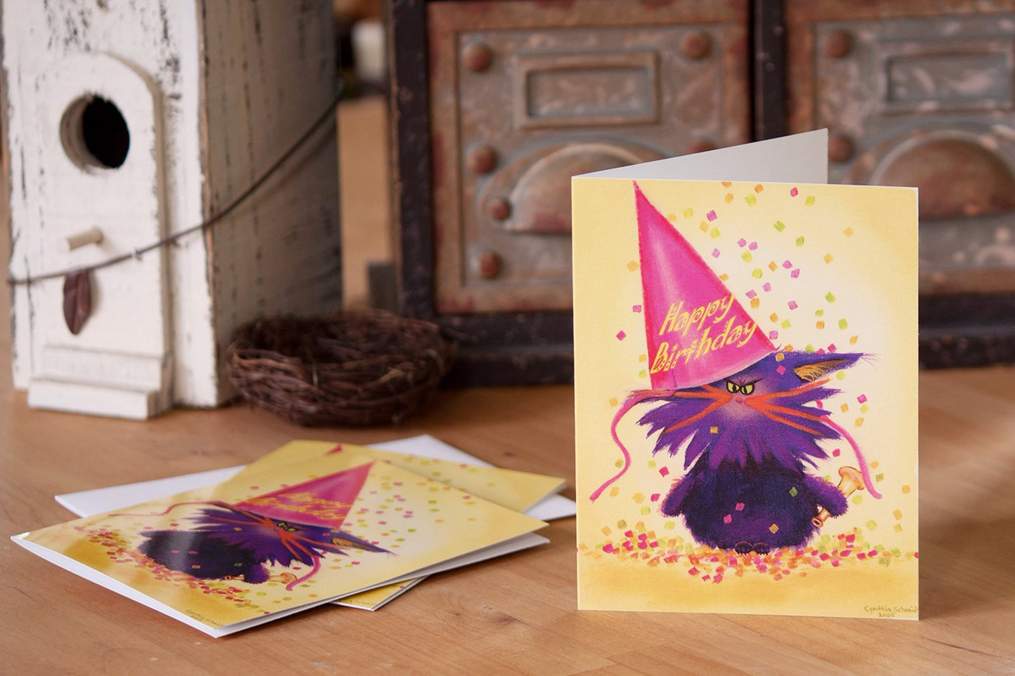 Birthday Cranky Cat by Cindy Schmidt