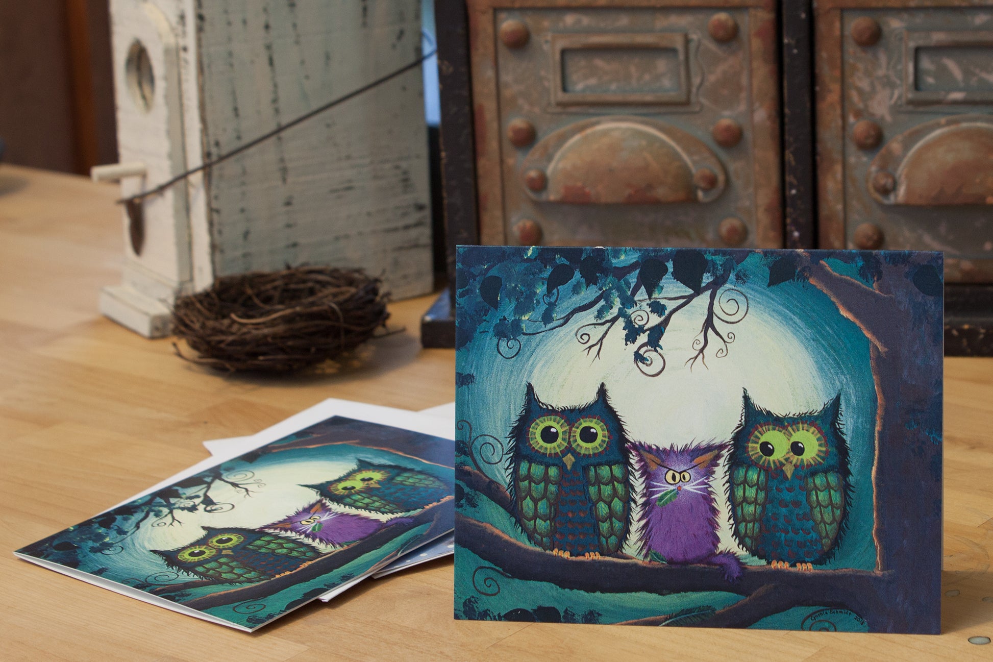 Nervous Owls - Cranky Cats Collection™ by Cindy Schmidt