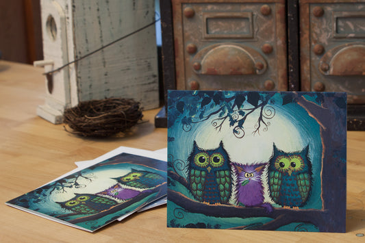 Nervous Owls - Cranky Cats Collection™ by Cindy Schmidt