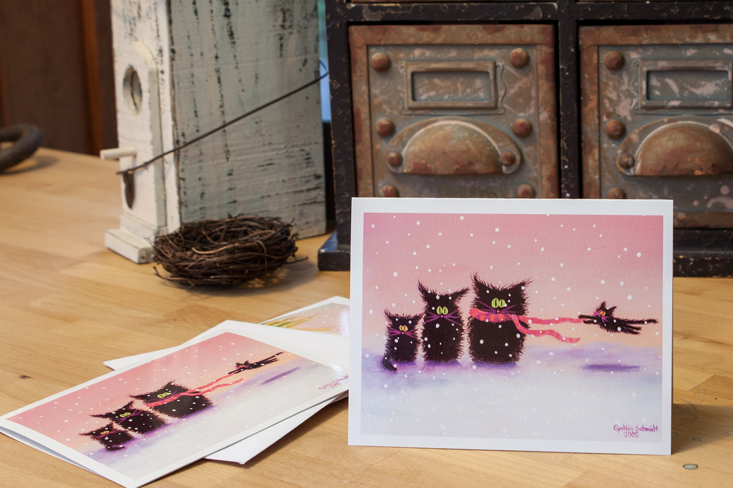 Snow Cats in the Wind - Cranky Cat Collection™ by Cindy Schmidt