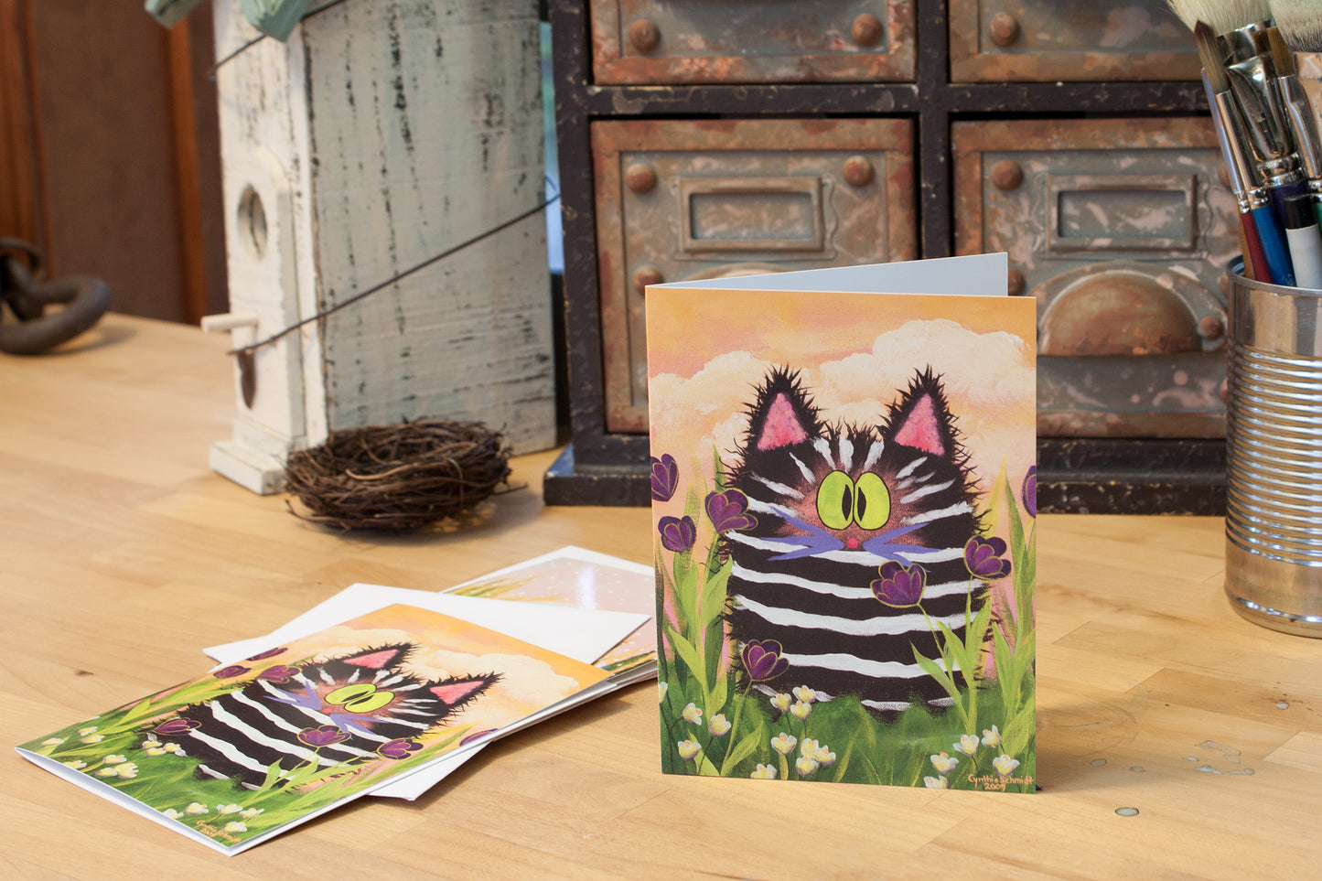 Zebra Kitty - Cranky Cat Collection™ by Cindy Schmidt