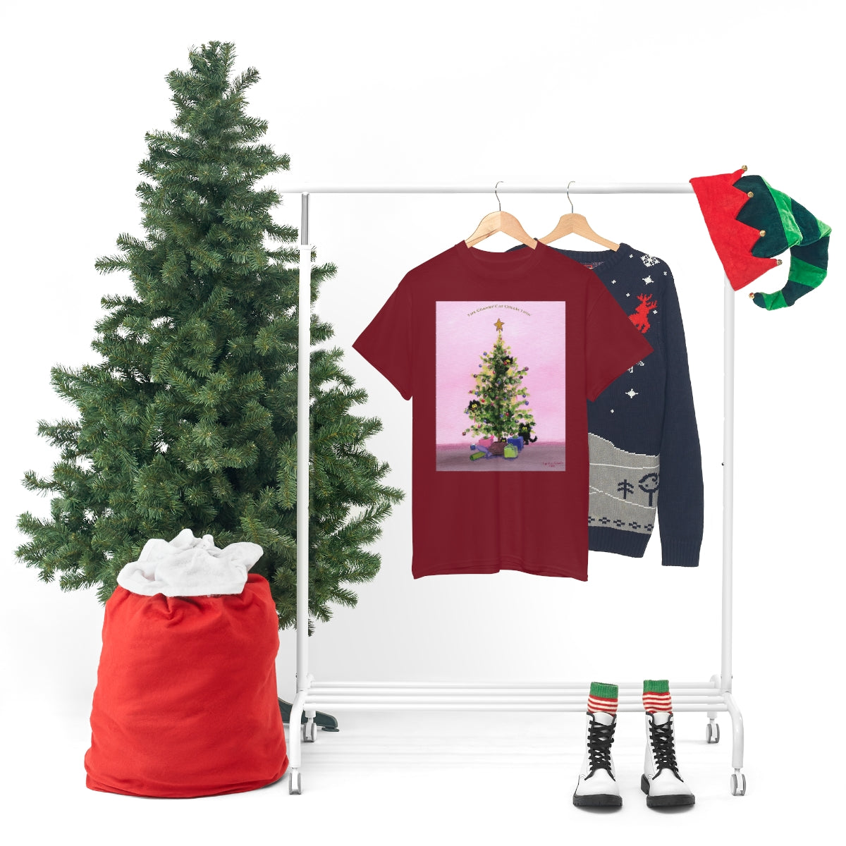 Cranky Cats In Your Christmas Tree - T-Shirt! Free Shipping