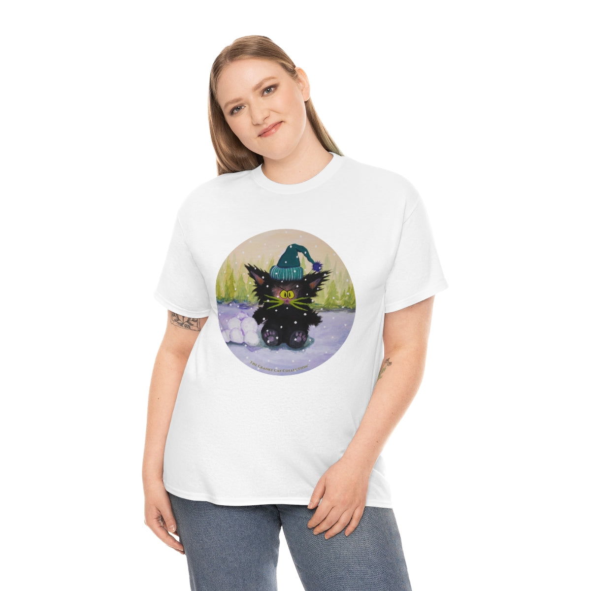 Cranky Cat WInter-Themed T-Shirt - Free Shipping!