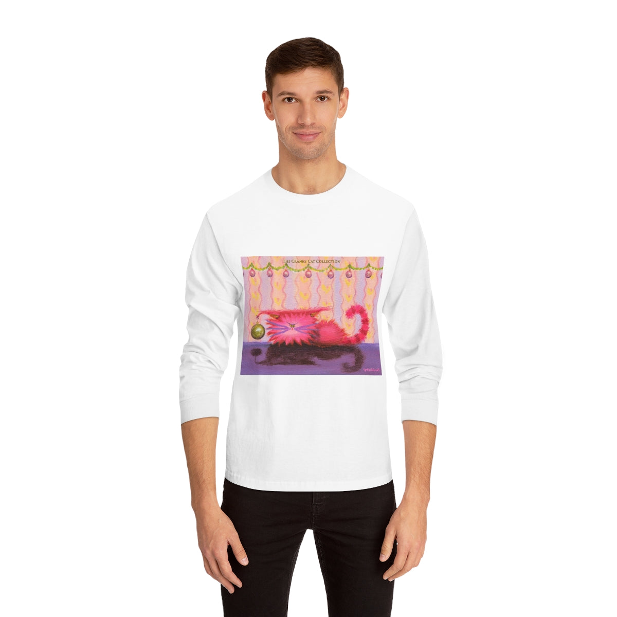 Cranky Cat Winter-Themed Long Sleeve T-Shirt - Free Shipping!