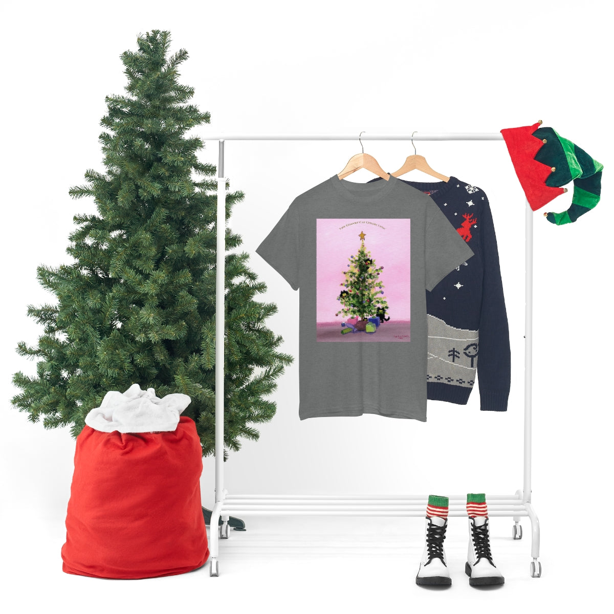 Cranky Cats In Your Christmas Tree - T-Shirt!  Free Shipping