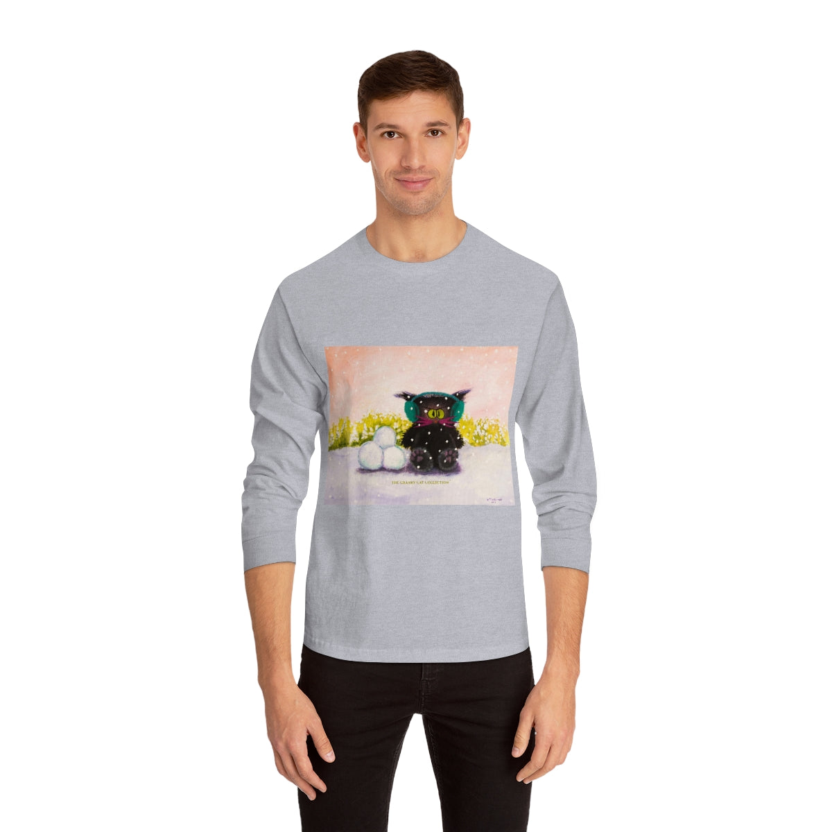 Winter Cranky Cat Long Sleeve T-Shirt - Free Shipping!