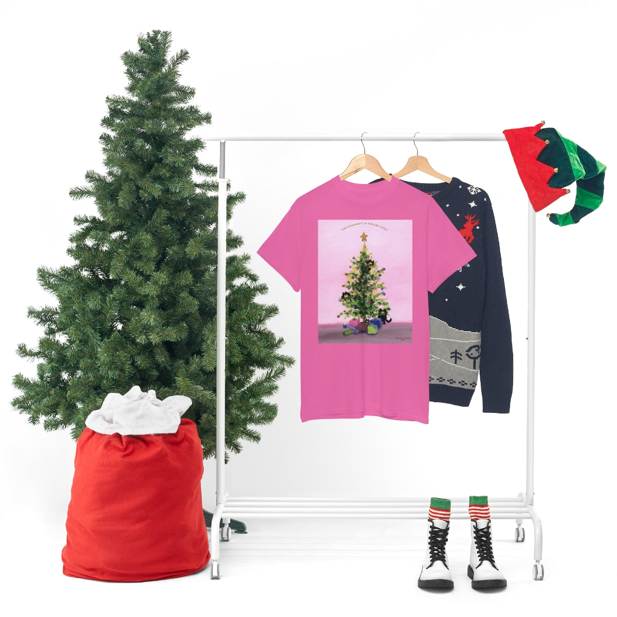 Cranky Cats In Your Christmas Tree - T-Shirt! Free Shipping