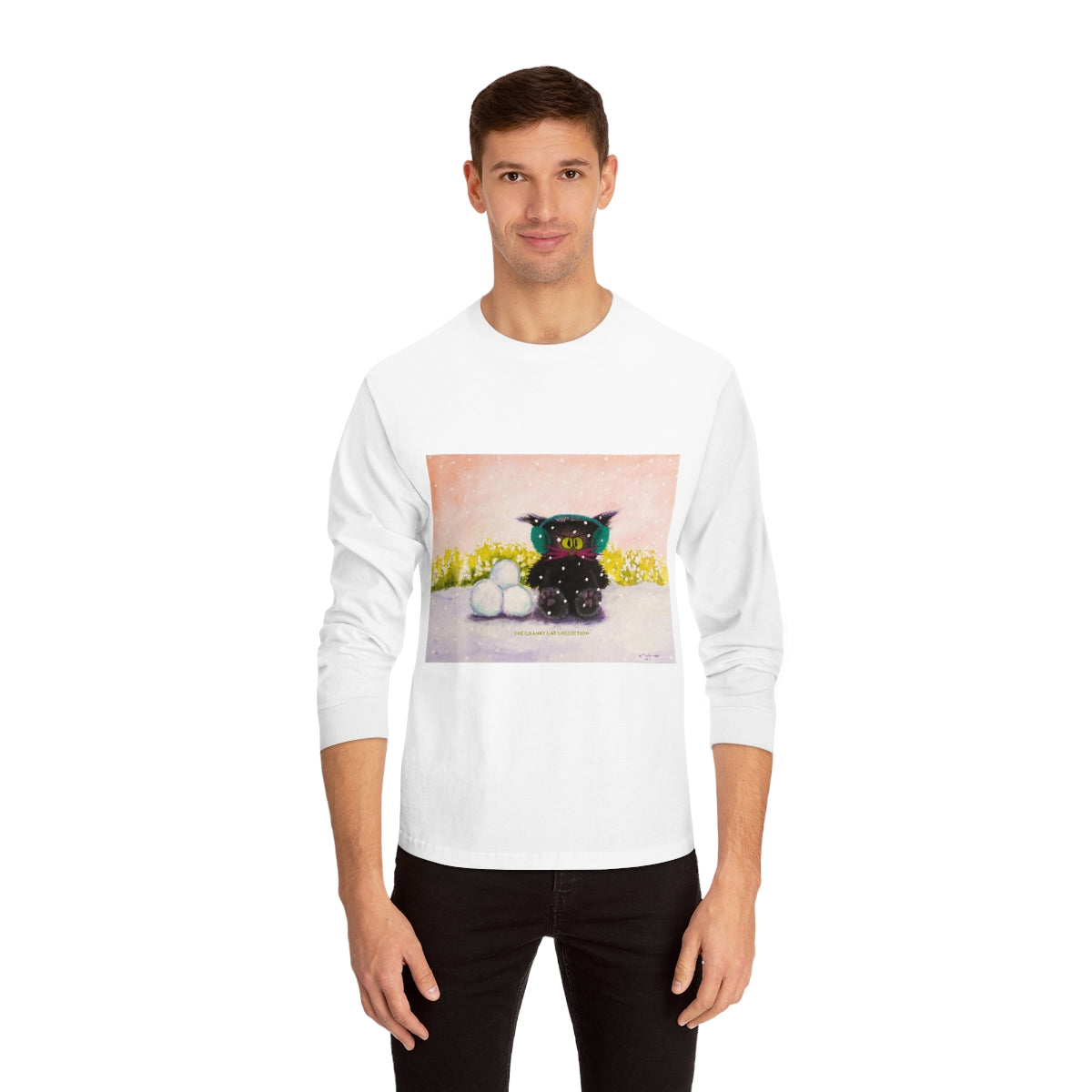 Winter Cranky Cat Long Sleeve T-Shirt - Free Shipping!