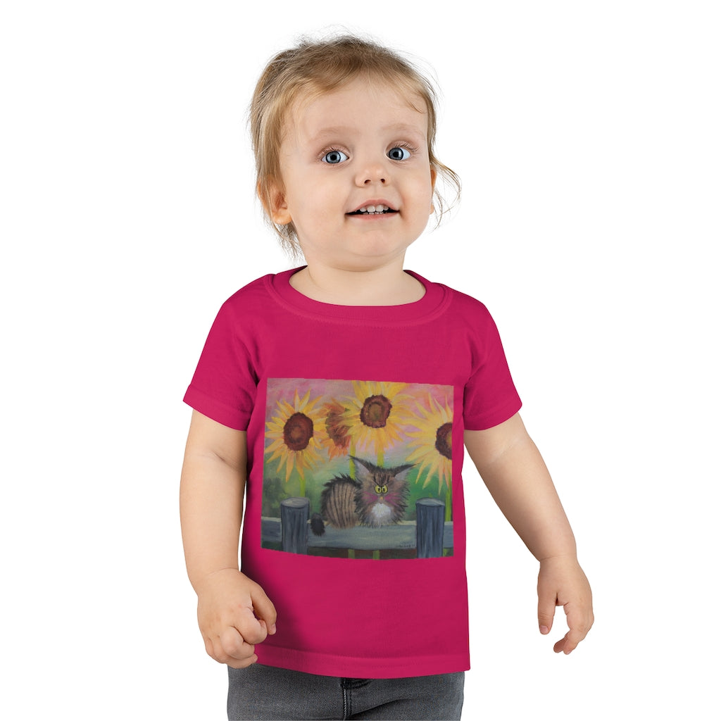 Toddlers' Stella with Sunflowers Cranky Cat T-Shirt! Free Shipping