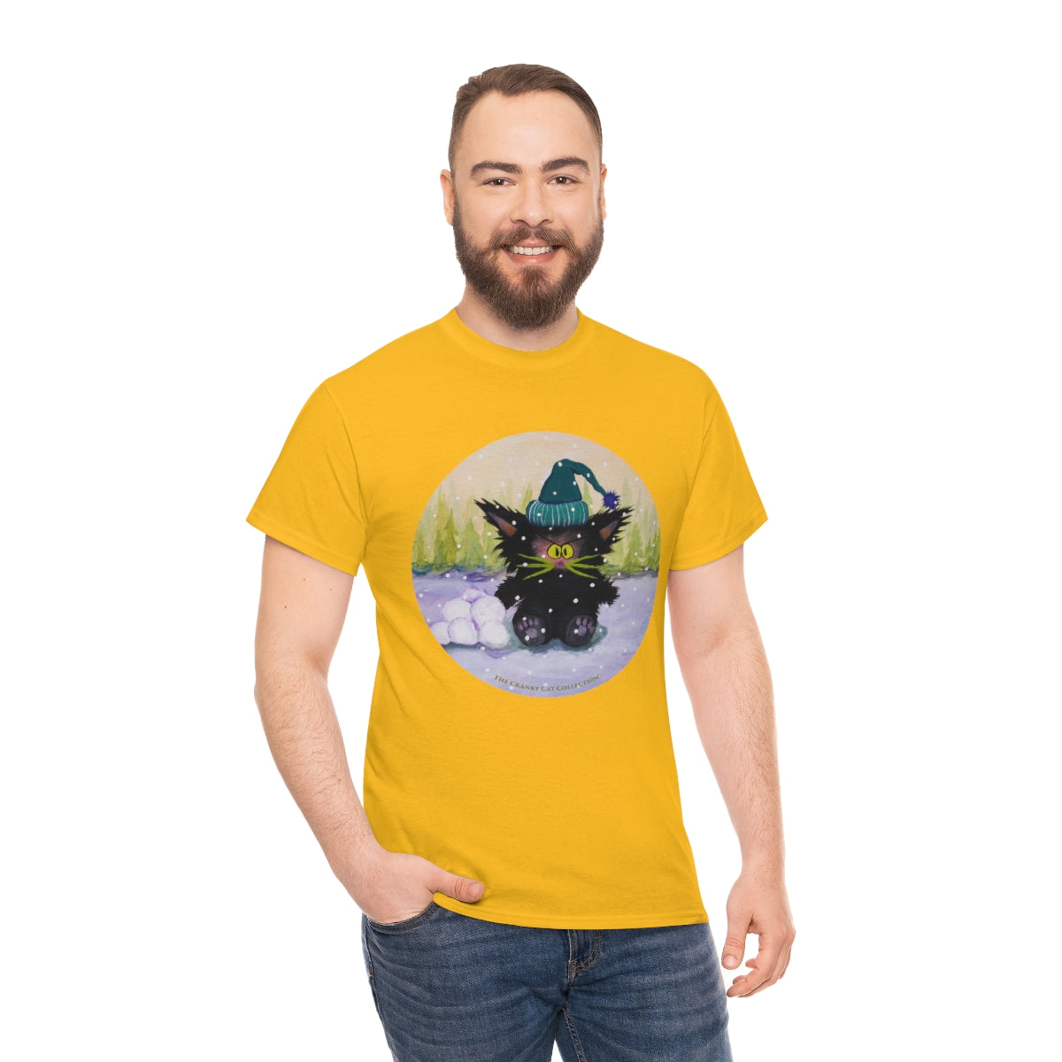 Cranky Cat WInter-Themed T-Shirt - Free Shipping!