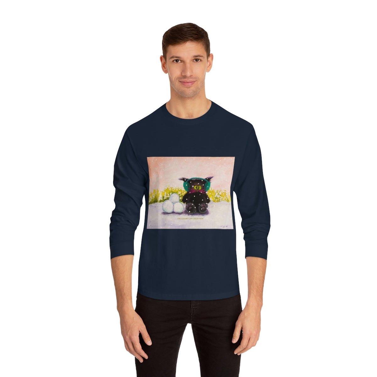 Winter Cranky Cat Long Sleeve T-Shirt - Free Shipping!