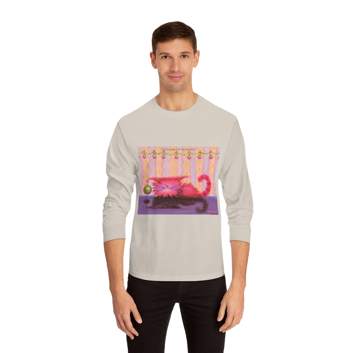 Cranky Cat Winter-Themed Long Sleeve T-Shirt - Free Shipping!