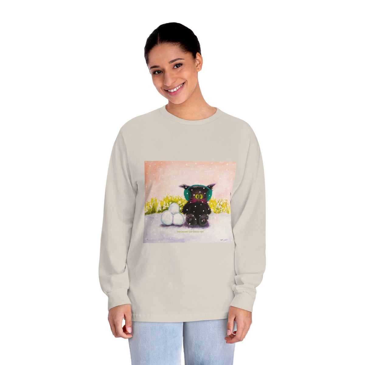 Winter Cranky Cat Long Sleeve T-Shirt - Free Shipping!
