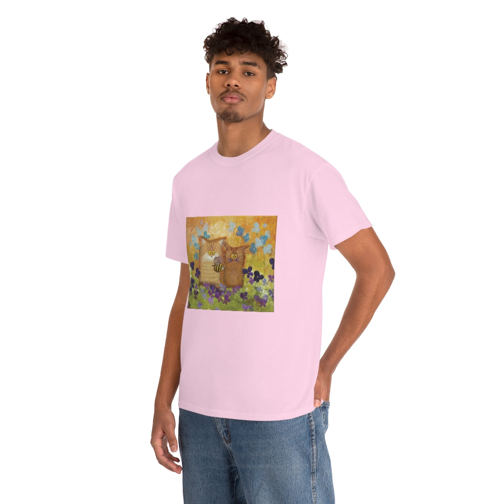 2 Orange Cranky Cats and BEE - T-Shirt! Free Shipping