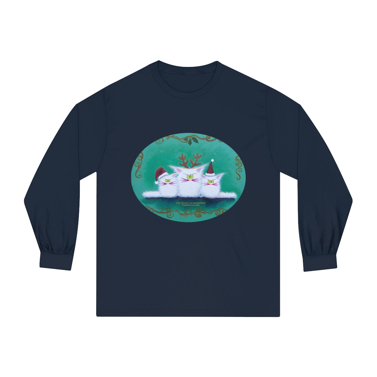 Christmas Cranky Cat Long Sleeve T-Shirt - Free Shipping!