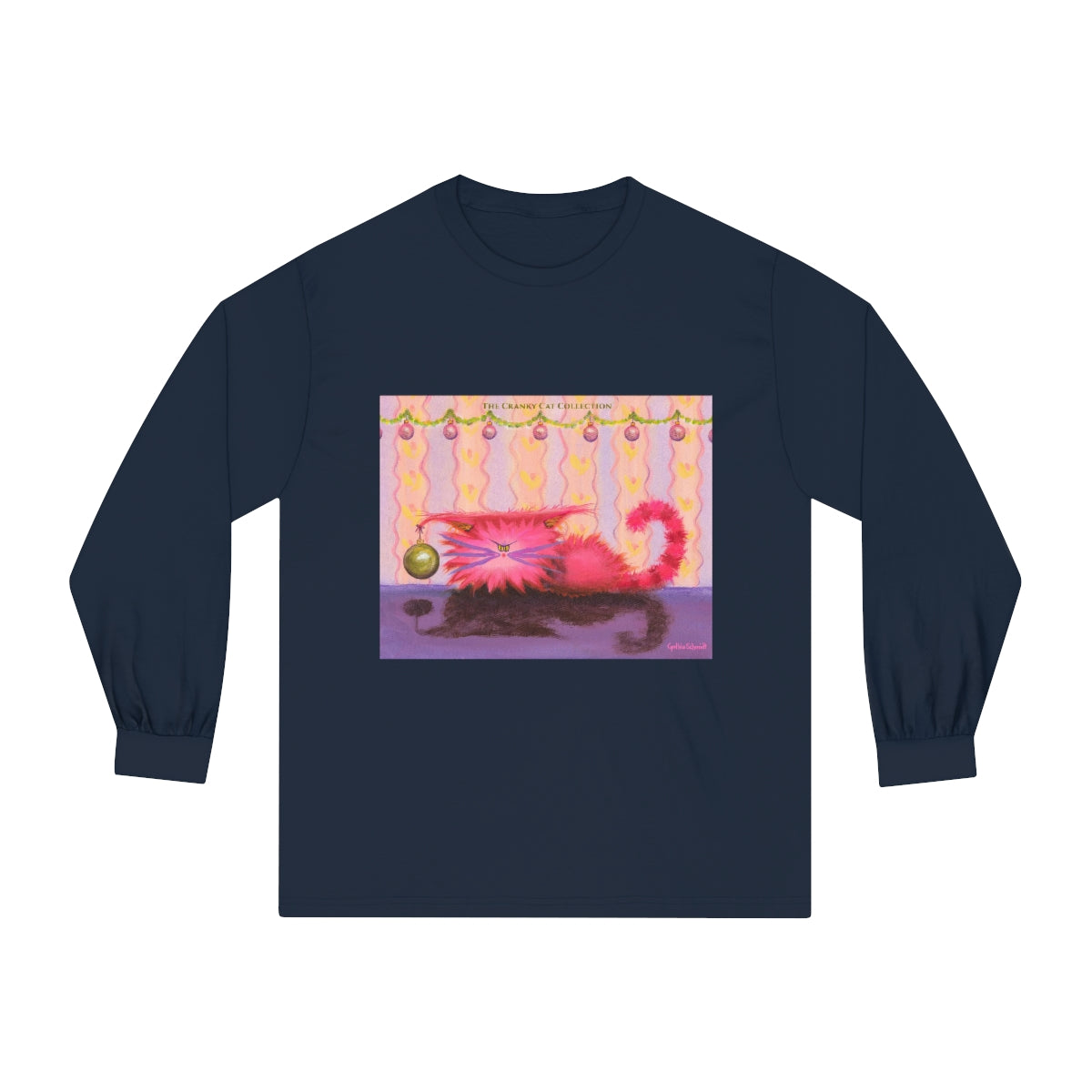 Cranky Cat Winter-Themed Long Sleeve T-Shirt - Free Shipping!