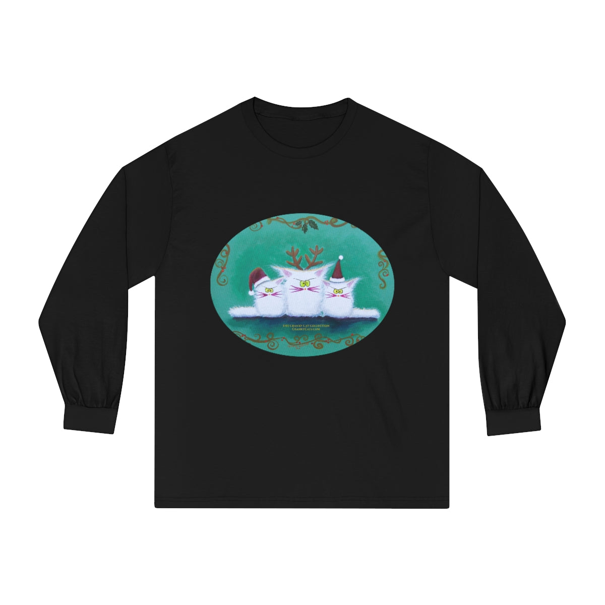 Christmas Cranky Cat Long Sleeve T-Shirt - Free Shipping!