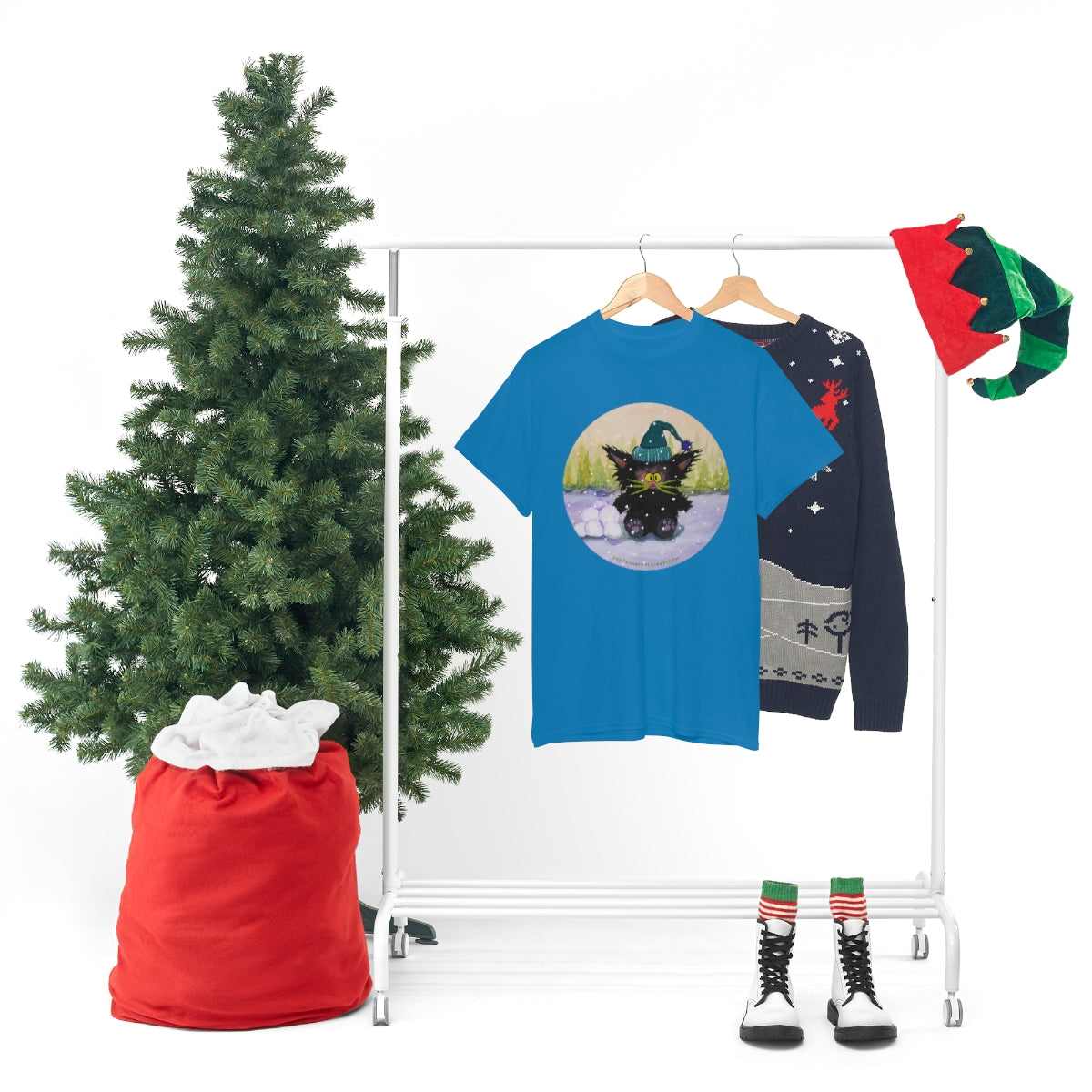 Cranky Cat WInter-Themed T-Shirt - Free Shipping!