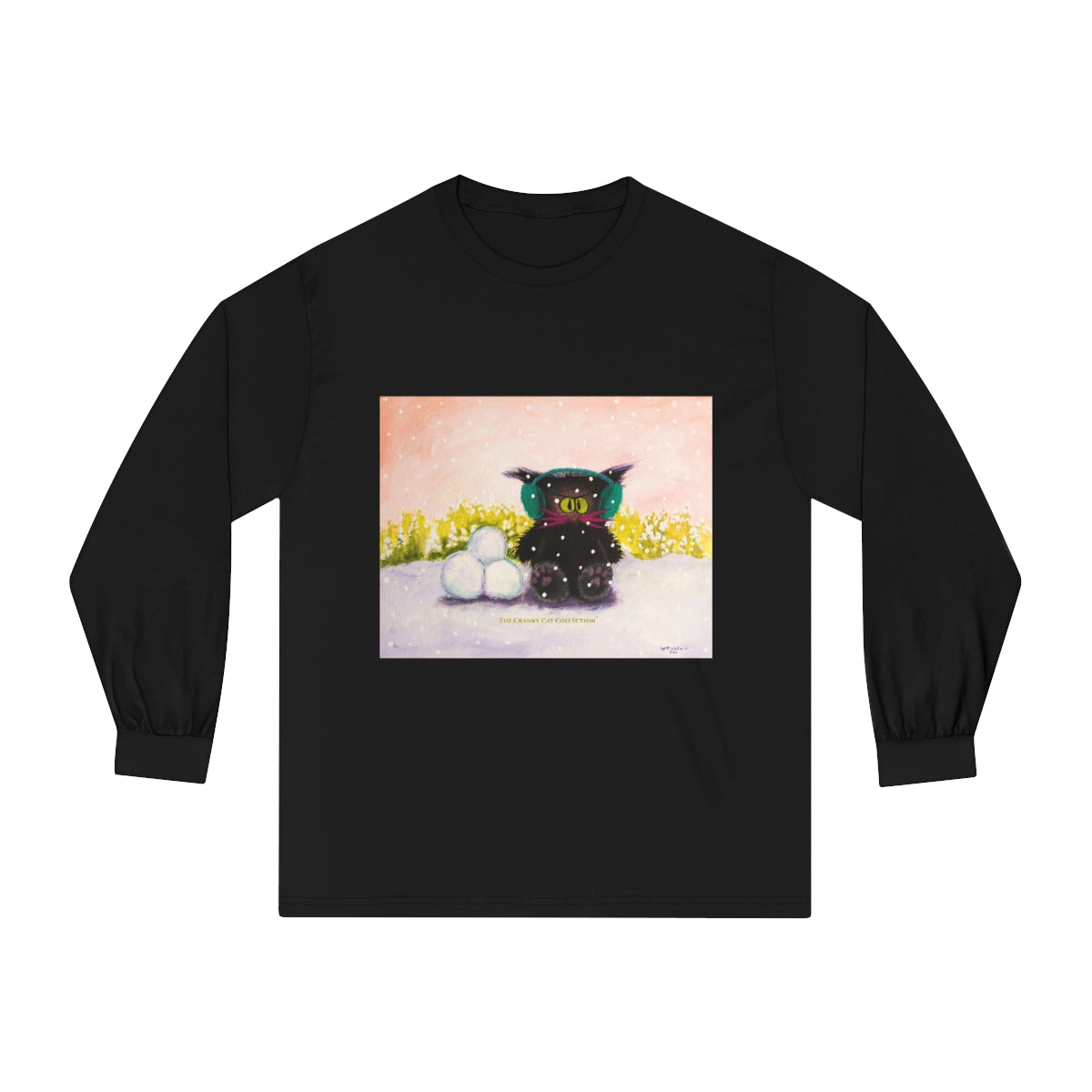 Winter Cranky Cat Long Sleeve T-Shirt - Free Shipping!