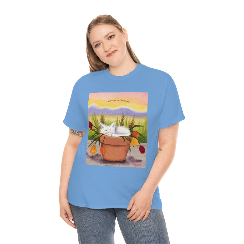 Flowerpot Kitty Cranky Cat T-Shirt!  Free Shipping