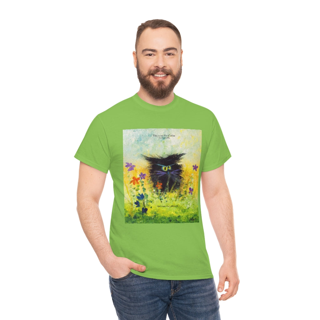 Coffee Black Cranky Cat T-Shirt! Free Shipping