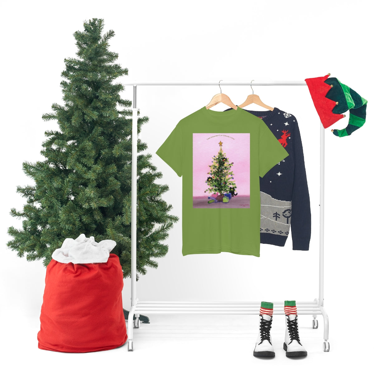 Cranky Cats In Your Christmas Tree - T-Shirt!  Free Shipping