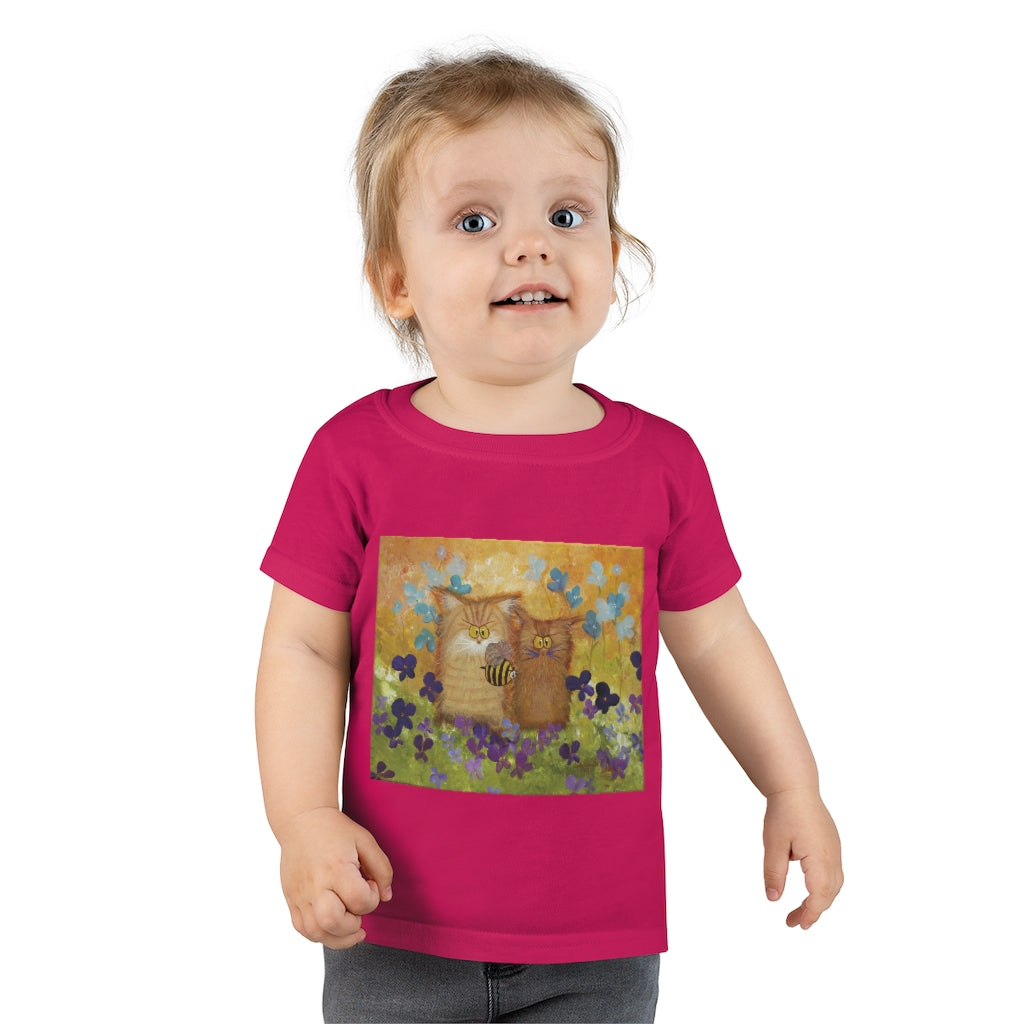 Toddlers' Orange Cranky Cats with BEE - T-Shirt! Free Shipping