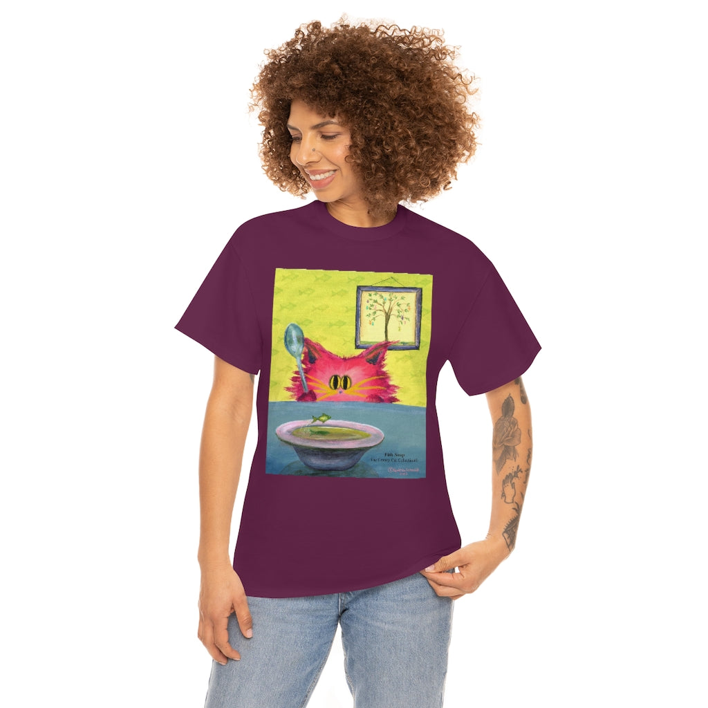 Fish Soup Kitty - Cranky Cat T-Shirt! Free Shipping