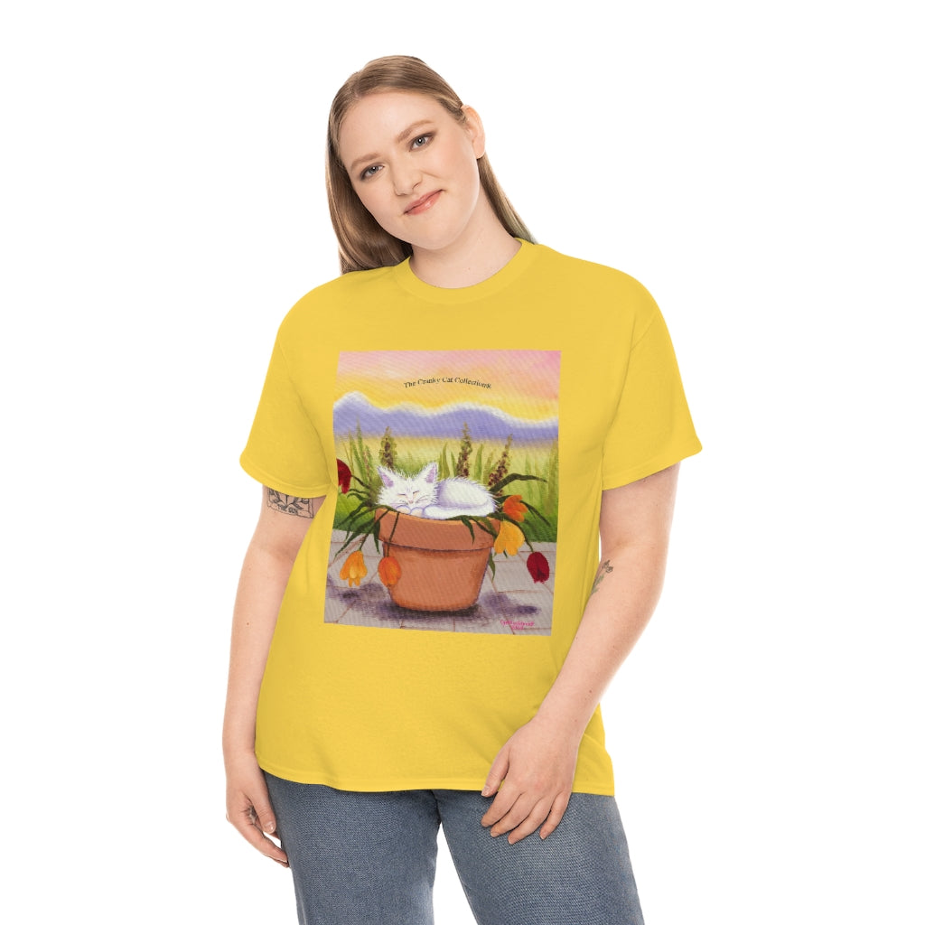Flowerpot Kitty Cranky Cat T-Shirt! Free Shipping