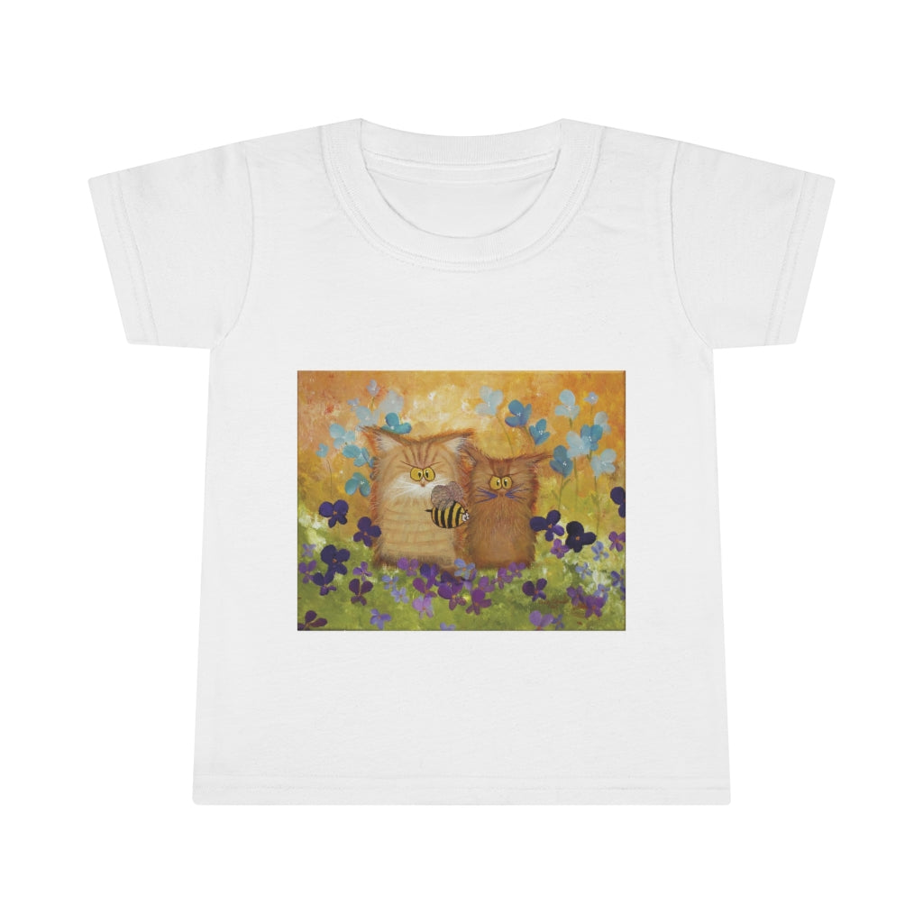Toddlers' Orange Cranky Cats with BEE - T-Shirt! Free Shipping