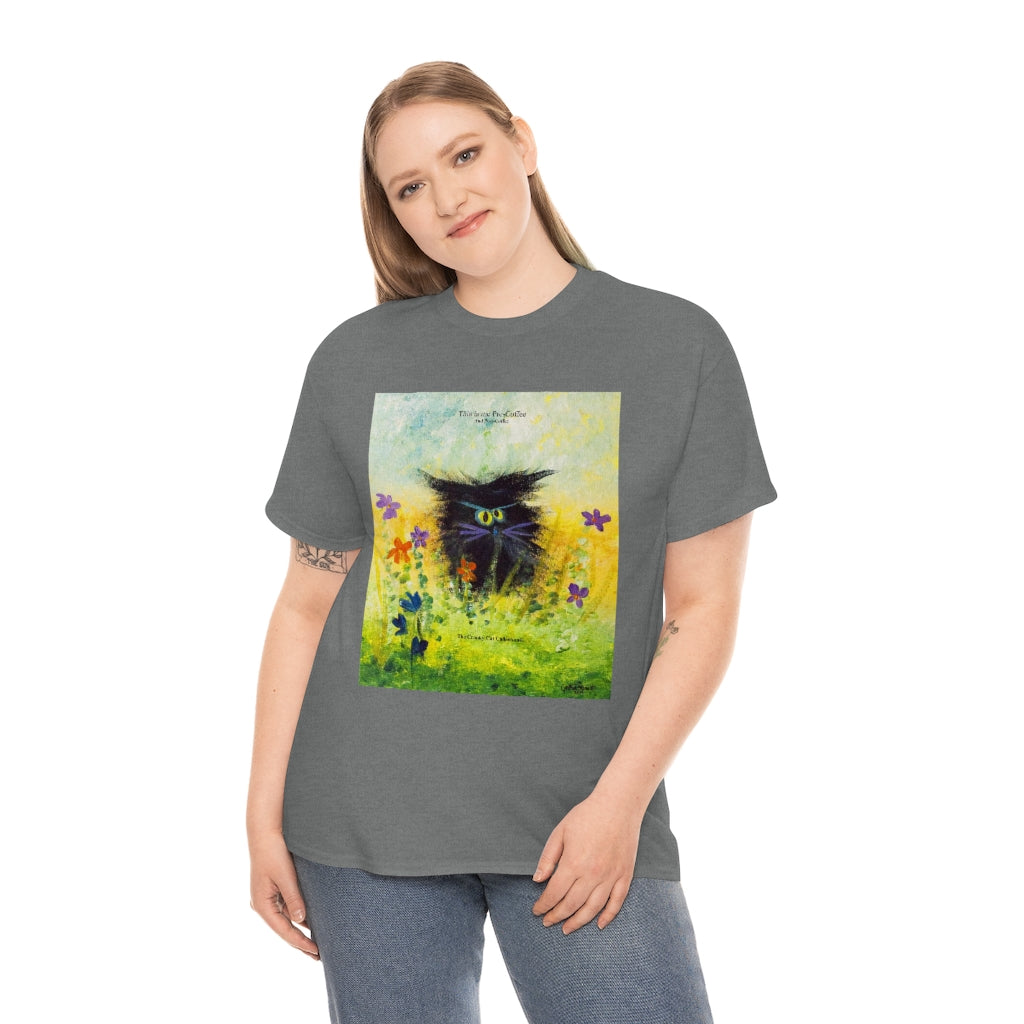 Coffee Black Cranky Cat T-Shirt! Free Shipping