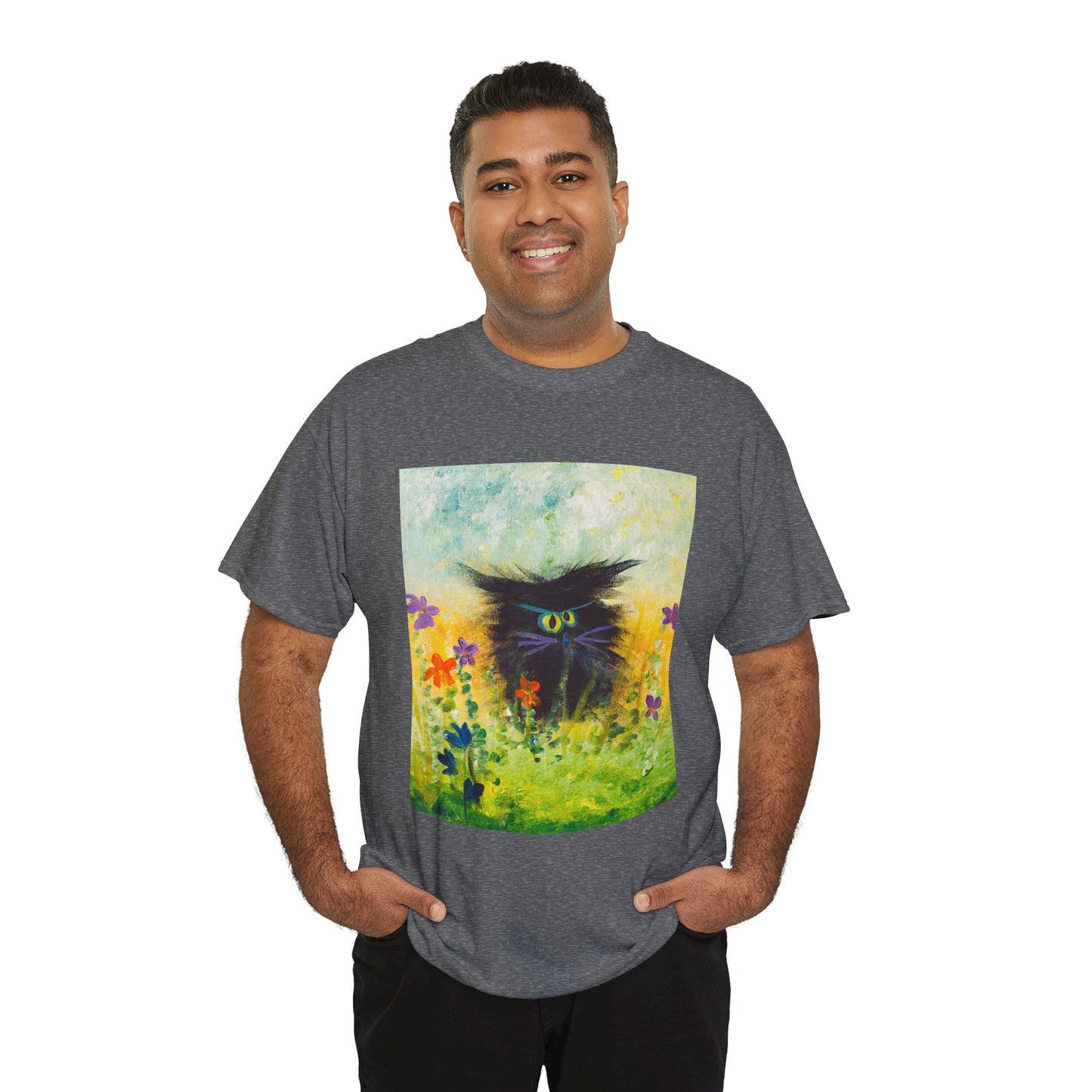 Black Cranky Cat T-Shirt!  Free Shipping