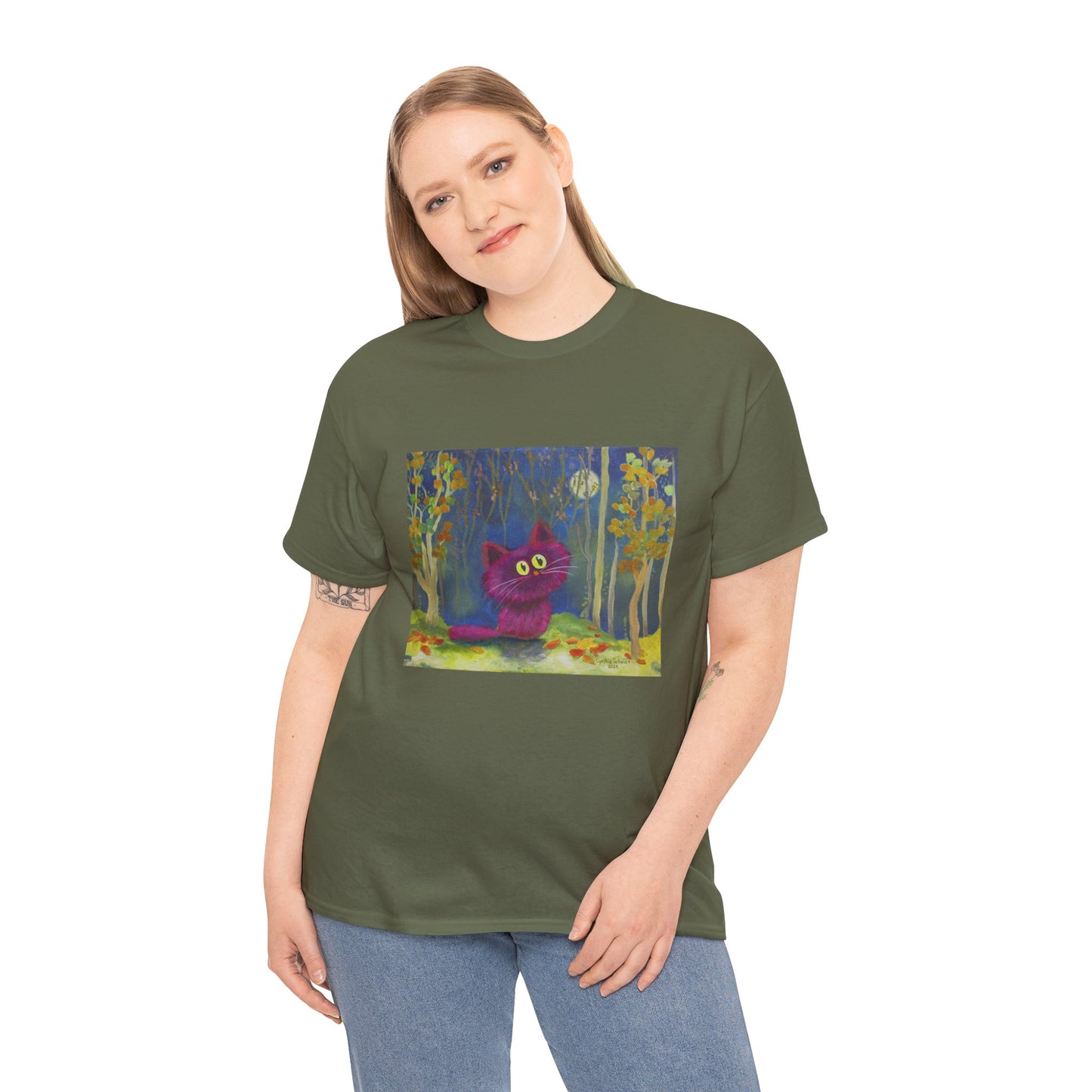 MoonKitten in the Forest Cranky Cat T-Shirt!  Free Shipping