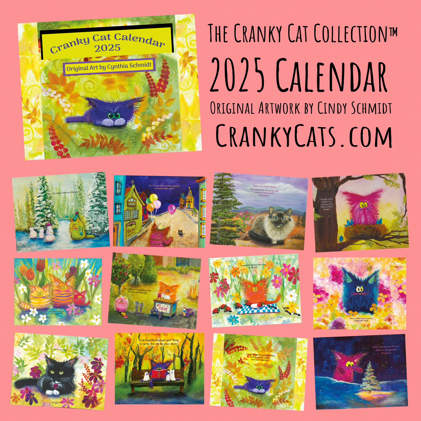 Cranky Cat Collection™ 2025 Calendar by Cynthia Schmidt