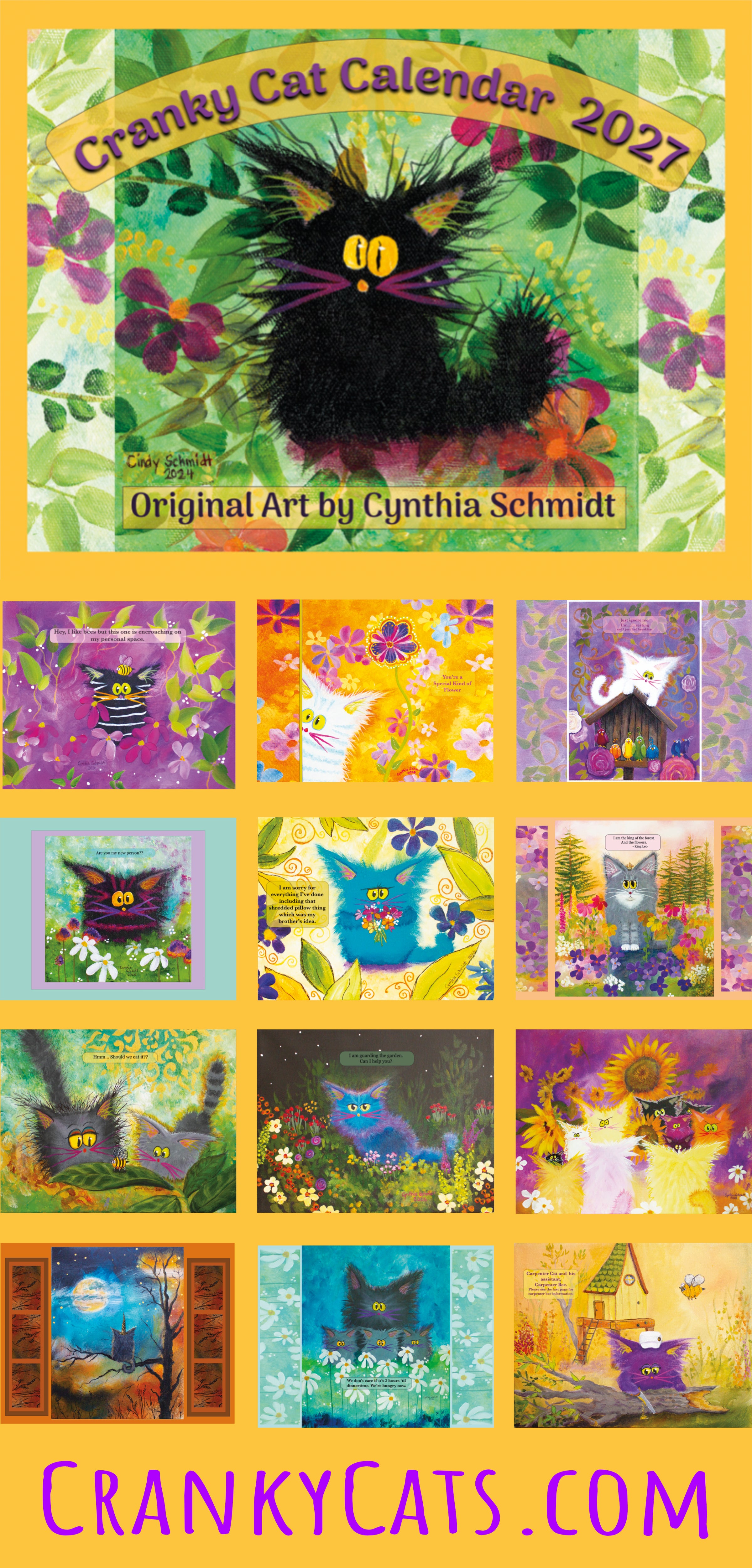 Cranky Cat Collection™ 2027 Calendar by Cindy Schmidt