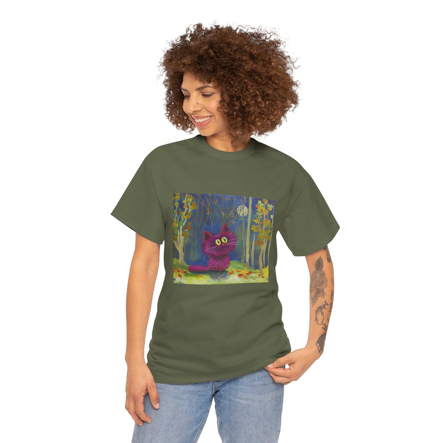 MoonKitten in the Forest Cranky Cat T-Shirt!  Free Shipping