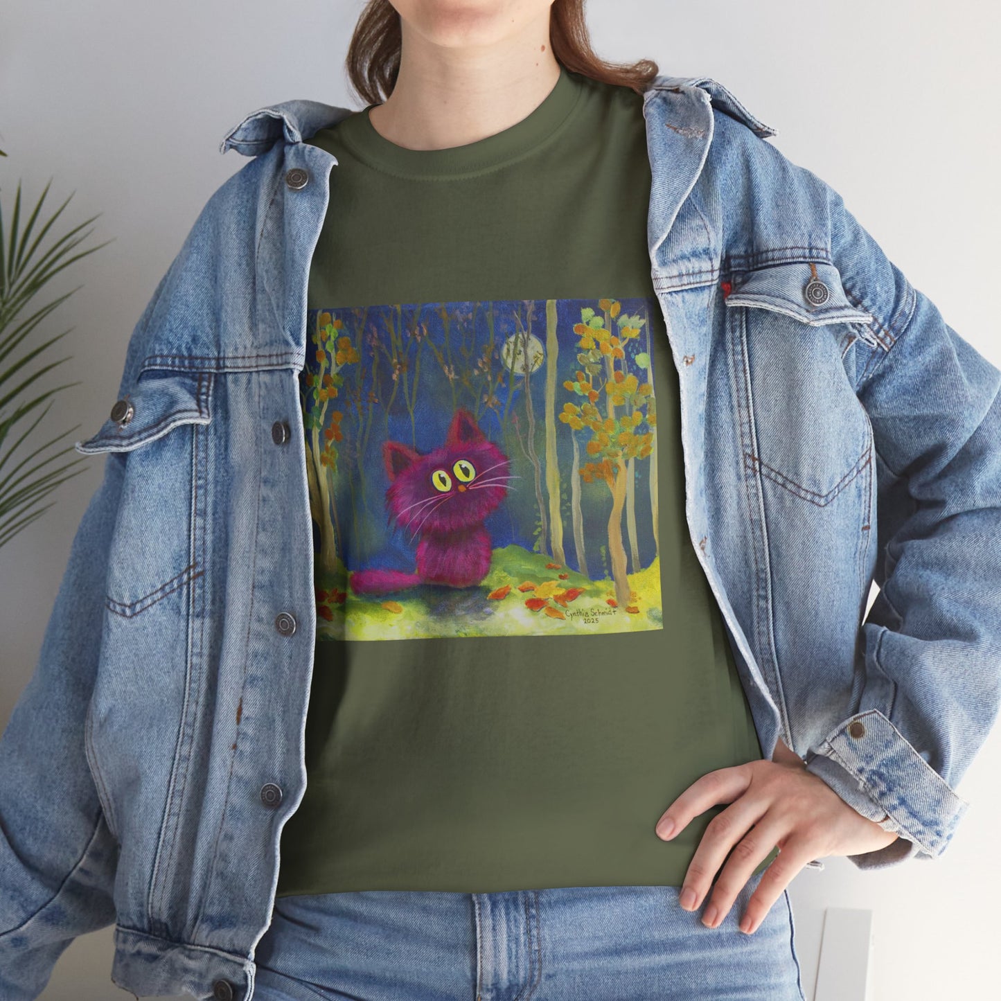 MoonKitten in the Forest Cranky Cat T-Shirt!  Free Shipping
