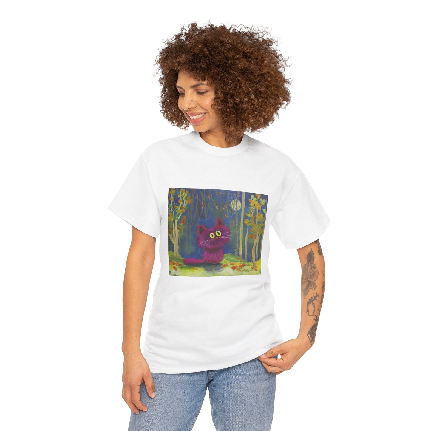 MoonKitten in the Forest Cranky Cat T-Shirt!  Free Shipping