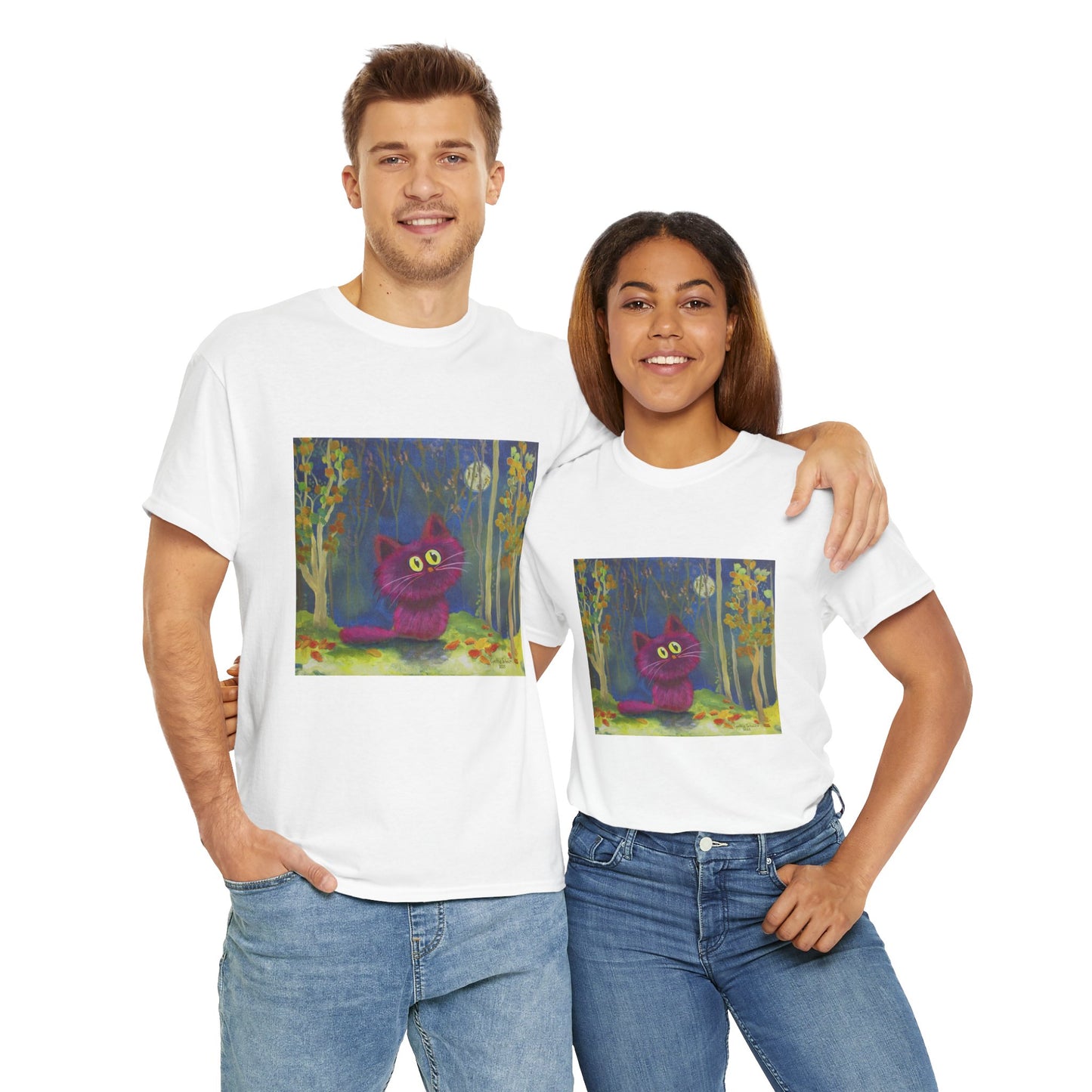 MoonKitten in the Forest Cranky Cat T-Shirt!  Free Shipping