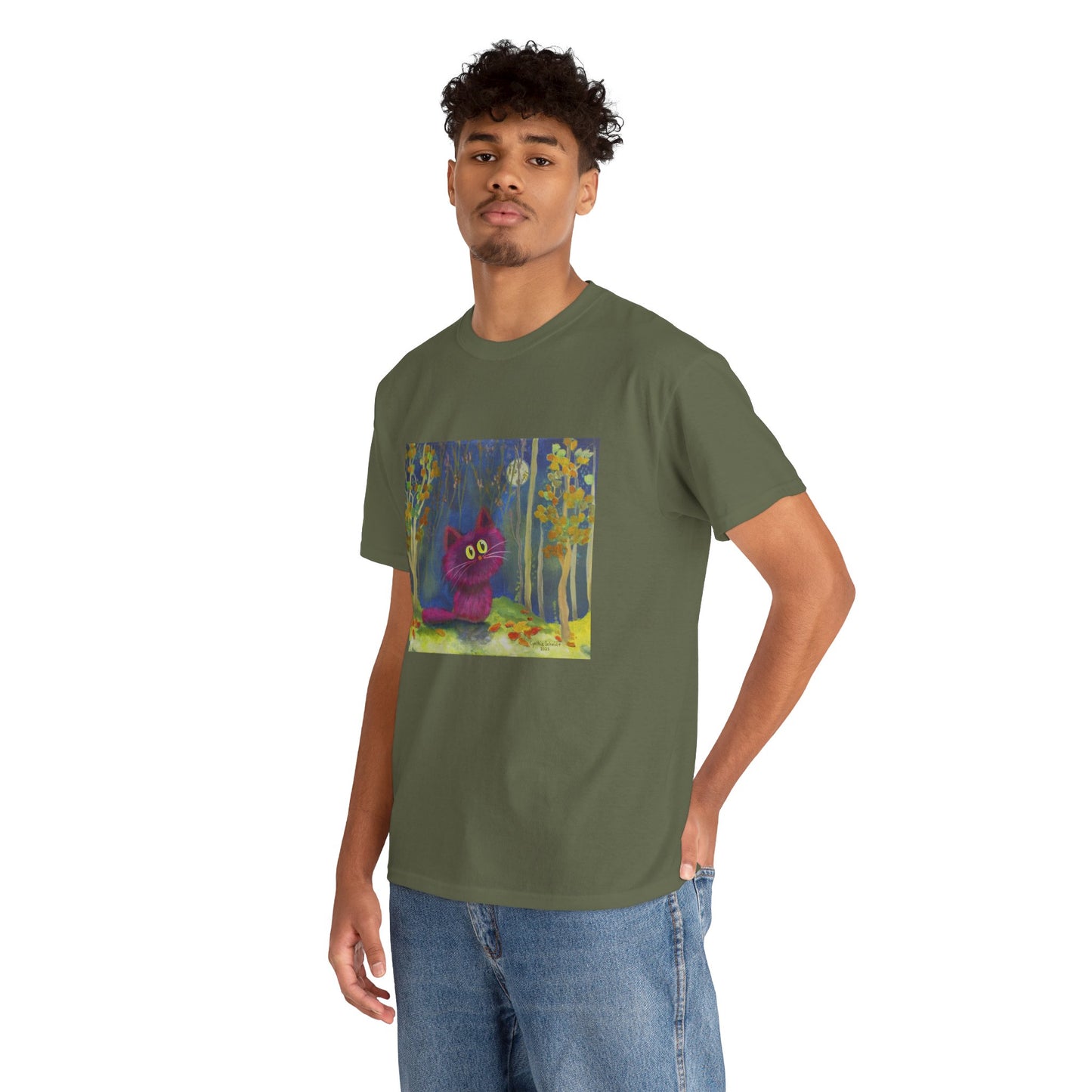 MoonKitten in the Forest Cranky Cat T-Shirt!  Free Shipping