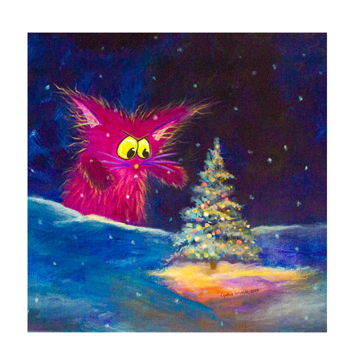 Christmas Catzilla — Note Card