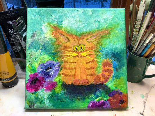 Magnolia, An Orange Kitty - Original Painting